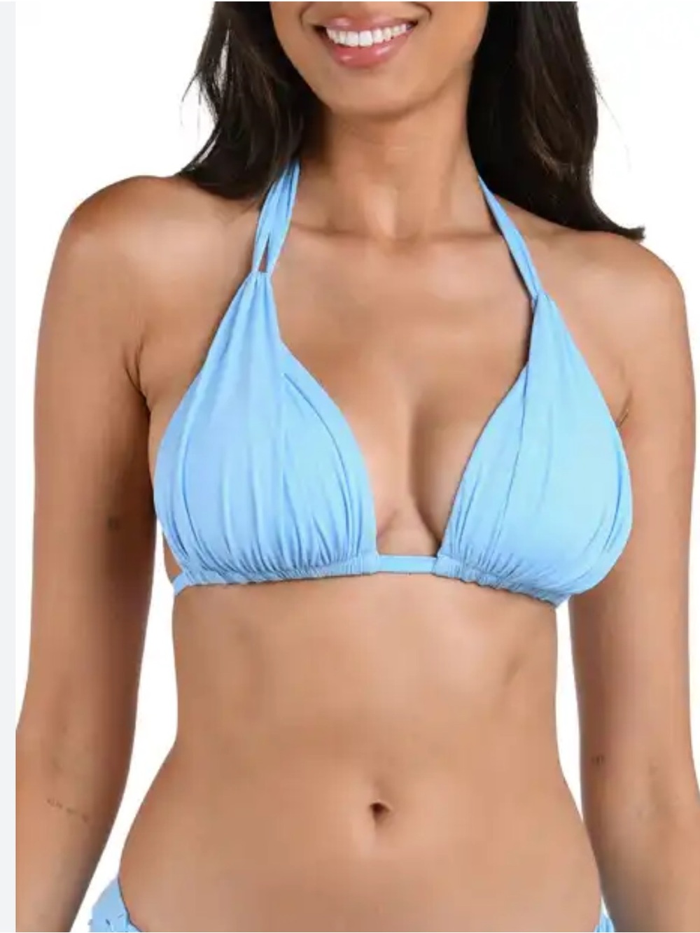 La Blanca Island GoddessHalter Triangle Top- Crystal Blue NWT